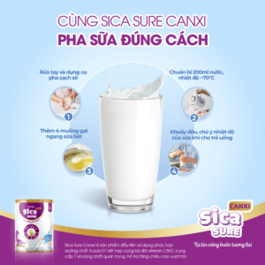 Sá»¯a Non TÄng Chiá»u Cao Sica Sure Canxi CÃ¡ch Pha