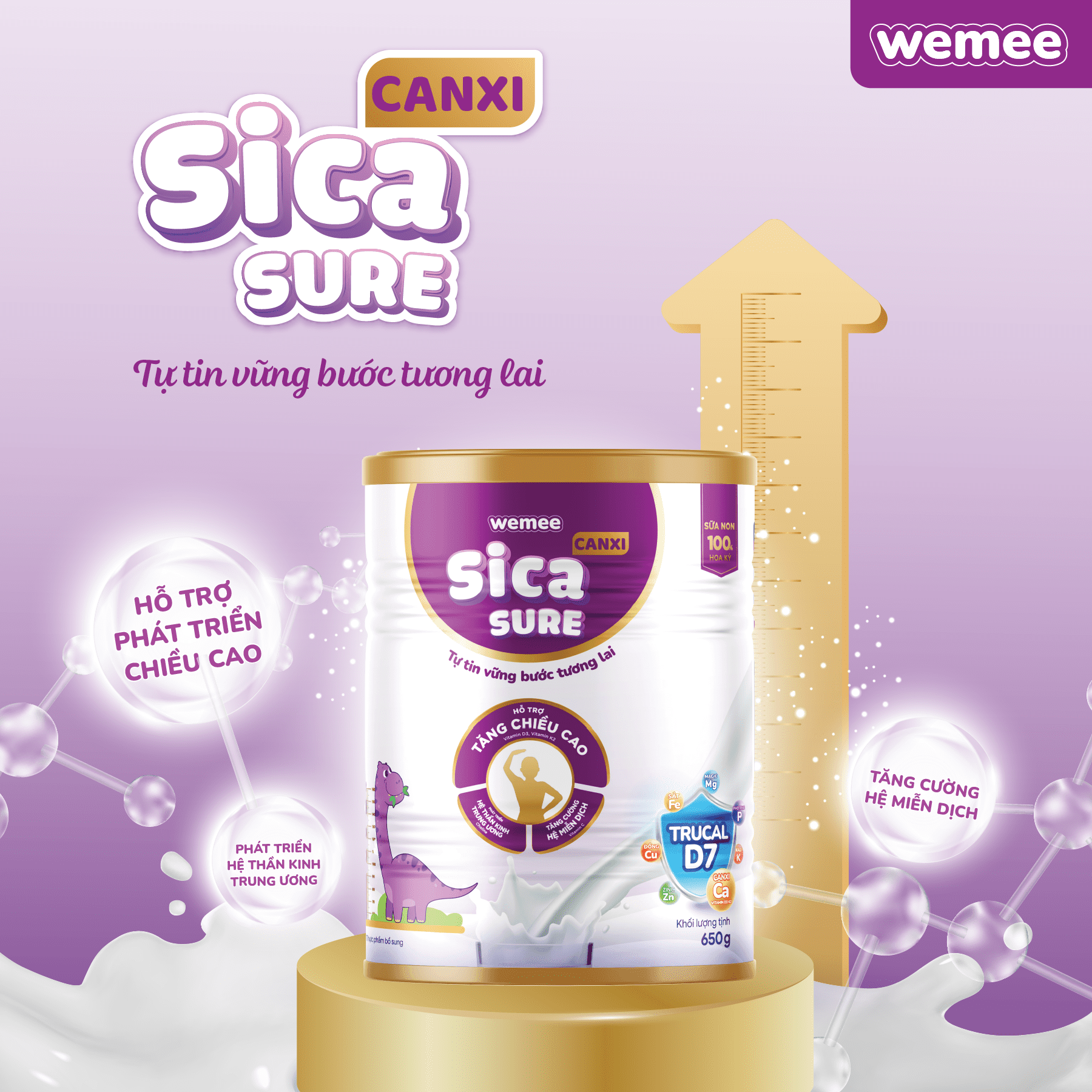 Sá»¯a Non TÄng Chiá»u Cao Sica Sure Canxi
